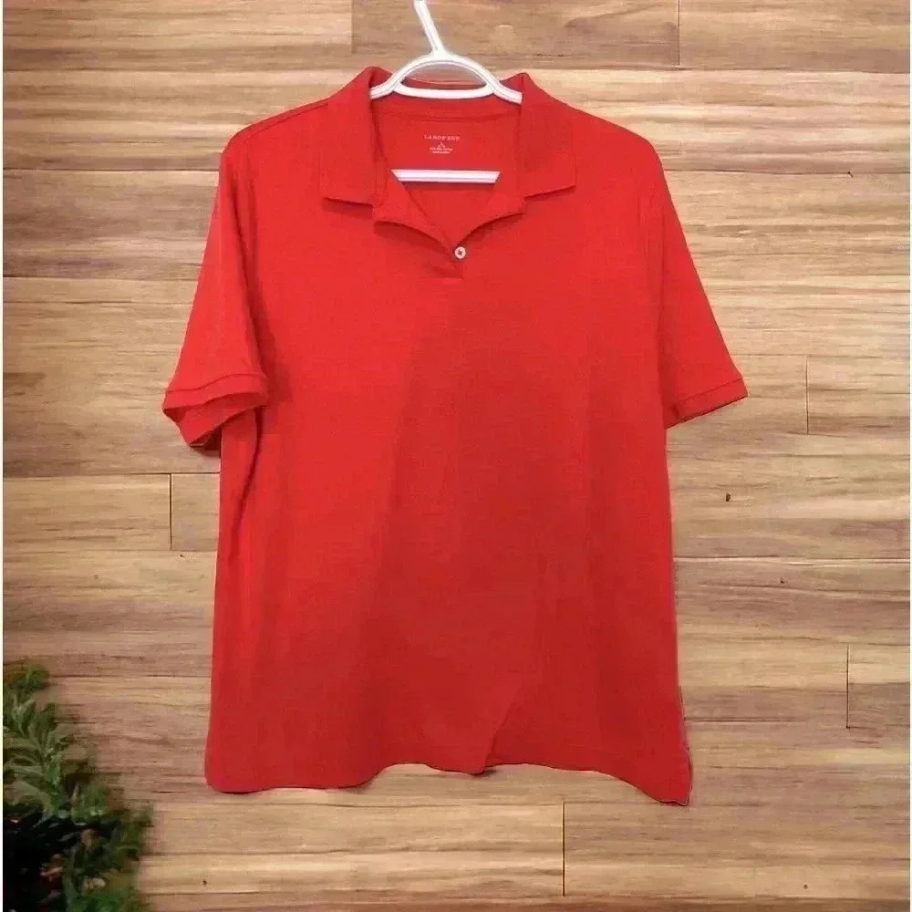 Lands End NWOT Salmon Pink Polo shirt